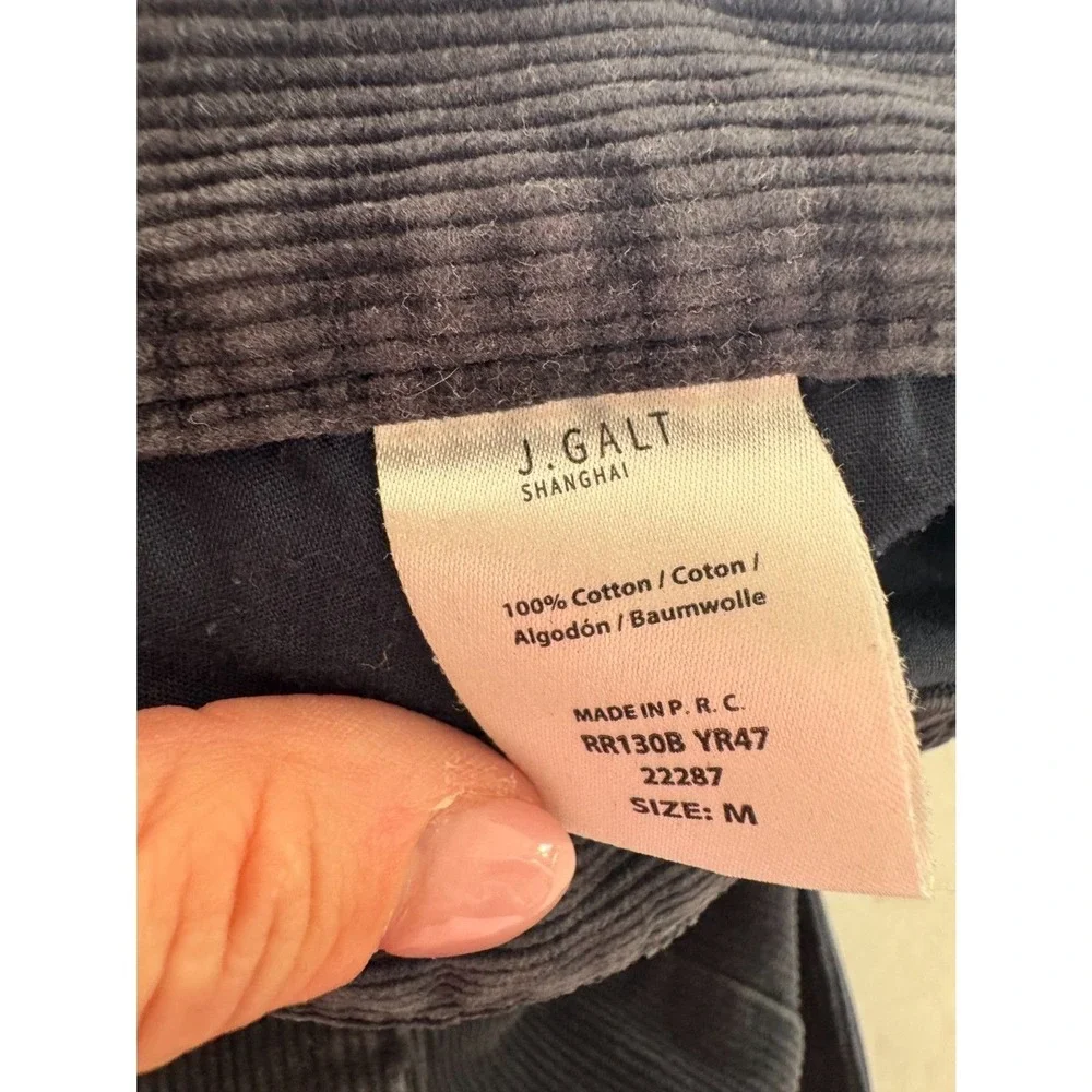 Brandy‎ Melville John Galt 100% Cotton Corduroy Dark Grey/Black Button Fly